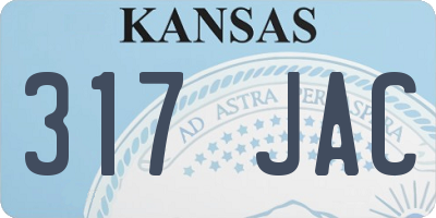 KS license plate 317JAC