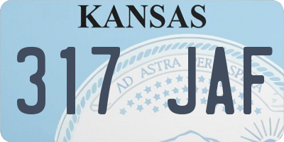 KS license plate 317JAF