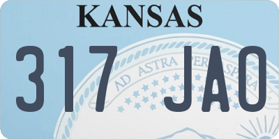 KS license plate 317JAO