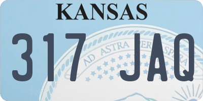 KS license plate 317JAQ