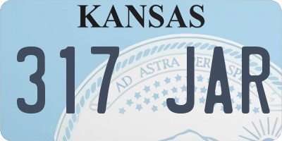KS license plate 317JAR