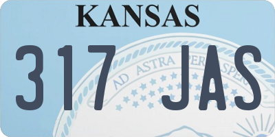 KS license plate 317JAS