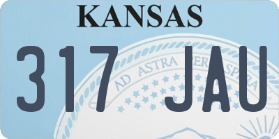 KS license plate 317JAU