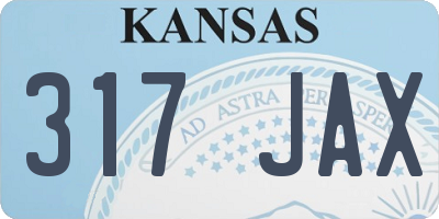 KS license plate 317JAX