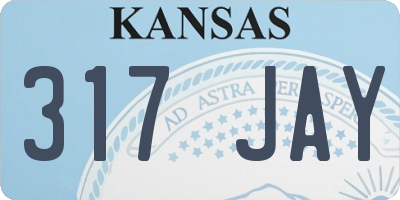 KS license plate 317JAY