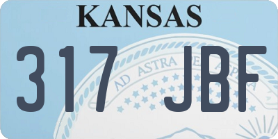KS license plate 317JBF