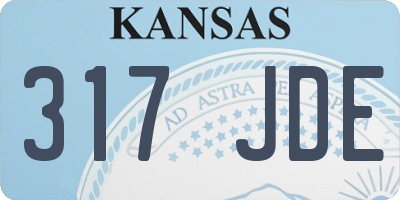 KS license plate 317JDE