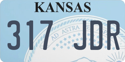 KS license plate 317JDR