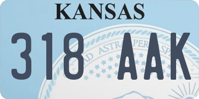 KS license plate 318AAK