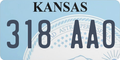 KS license plate 318AAO