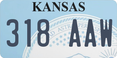 KS license plate 318AAW