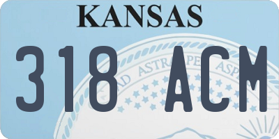 KS license plate 318ACM