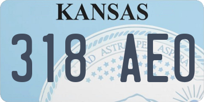 KS license plate 318AEO