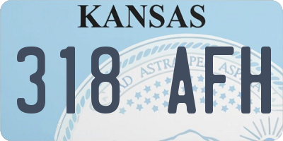 KS license plate 318AFH