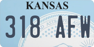 KS license plate 318AFW