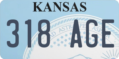 KS license plate 318AGE