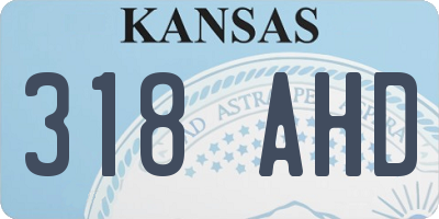 KS license plate 318AHD