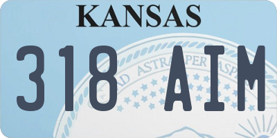 KS license plate 318AIM