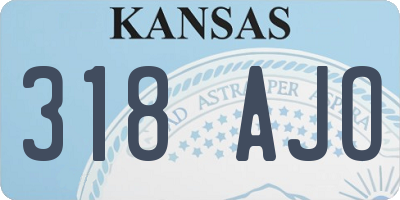 KS license plate 318AJO