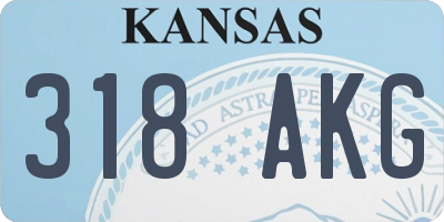 KS license plate 318AKG