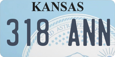 KS license plate 318ANN