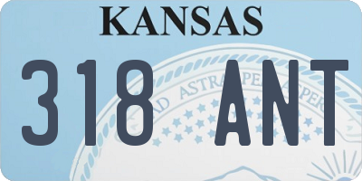 KS license plate 318ANT