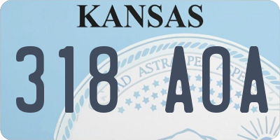 KS license plate 318AOA