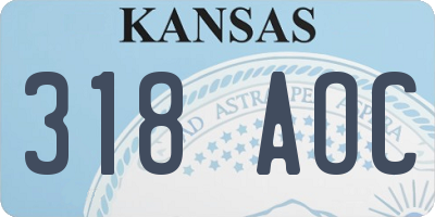 KS license plate 318AOC