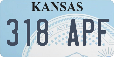 KS license plate 318APF