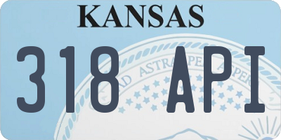 KS license plate 318API