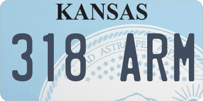 KS license plate 318ARM