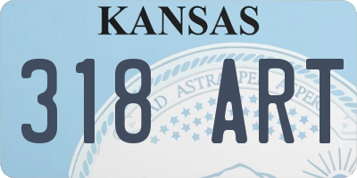 KS license plate 318ART
