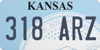 KS license plate 318ARZ