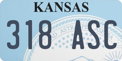KS license plate 318ASC