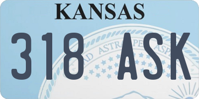KS license plate 318ASK