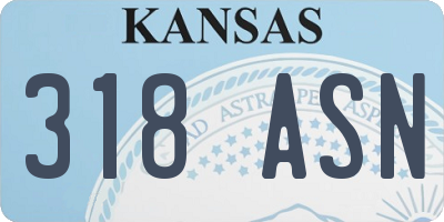 KS license plate 318ASN