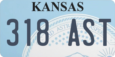 KS license plate 318AST