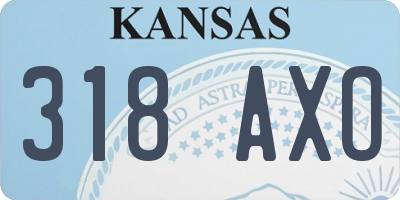 KS license plate 318AXO