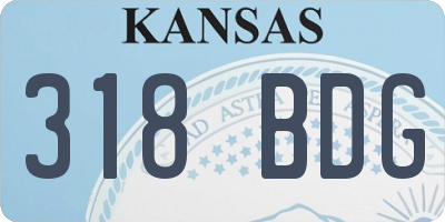 KS license plate 318BDG