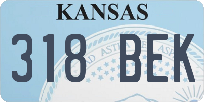KS license plate 318BEK