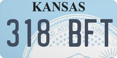 KS license plate 318BFT