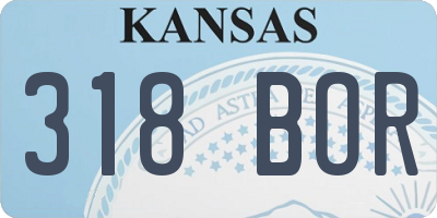 KS license plate 318BOR