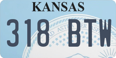 KS license plate 318BTW