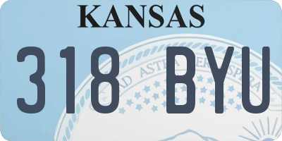 KS license plate 318BYU