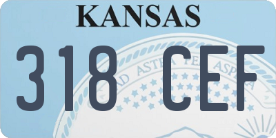 KS license plate 318CEF