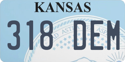KS license plate 318DEM