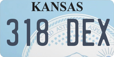 KS license plate 318DEX
