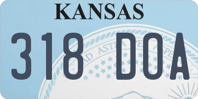KS license plate 318DOA