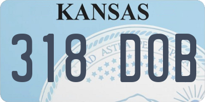 KS license plate 318DOB