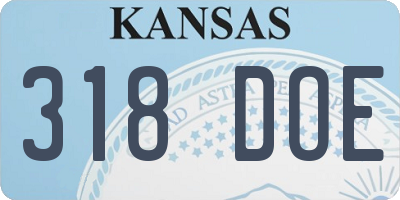 KS license plate 318DOE